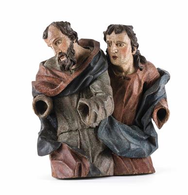 Barocke Figurengruppe "Zwei Apostel", - Umění, starožitnosti a šperky
