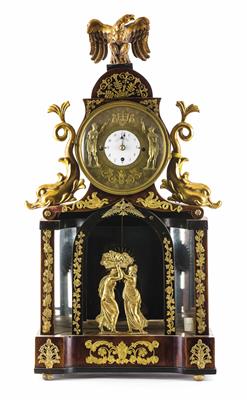 Biedermeier-Kommodenuhr mit Automat, bezeichnet Carl Wurm in Wien, um 1825/30 - Art, antiques and jewellery