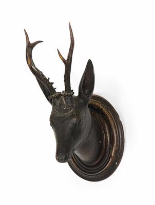 Jagdtrophäe - Rehbockkopf mit Krickerl, Alpenländisch, 1. Hälfte 19. Jahrhundert - Kunst, Antiquitäten und Schmuck