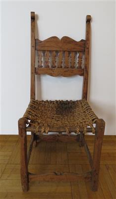Bäuerlicher Pfostenstuhl, 19. Jahrhundert - Kunst, Antiquitäten und Schmuck