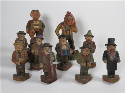 8 Musikerfiguren eines bäuerlichen Stubenlusters - Art, antiques and jewellery