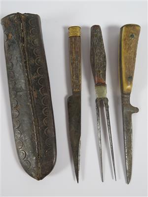Drei Teile eines Fuhrmannsbestecks, Alpenländisch 19. Jahrhundert - Art, antiques and jewellery