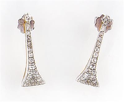 Paar Diamantohrsteckgehänge zus. ca. 0,70 ct - Arte, antiquariato e gioielli