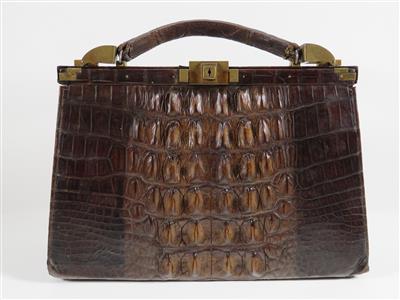 Krokoleder-Handtasche, 1. Hälfte 20. Jahrhundert - Kunst, Antiquitäten und Schmuck