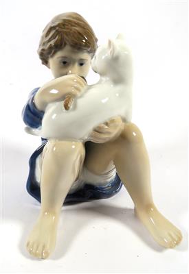 Mädchen mit Katze, Royal Copenhagen, 1963 - Kunst, Antiquitäten und Schmuck