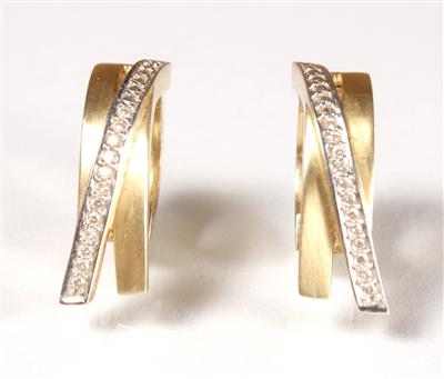 2 Diamantohrsteckkreolen - Arte, antiquariato e gioielli