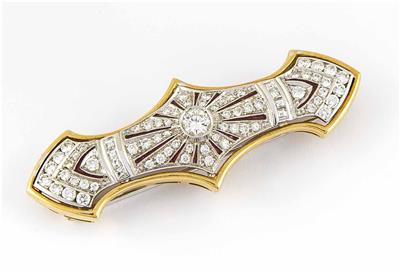 Brillant-Diamantbrosche zus. ca. 1,30 ct - Umění, starožitnosti a šperky