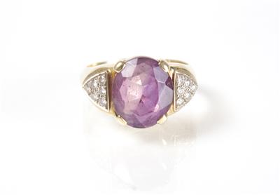 Brillant-Amethystdamenring - Kunst, Antiquitäten und Schmuck