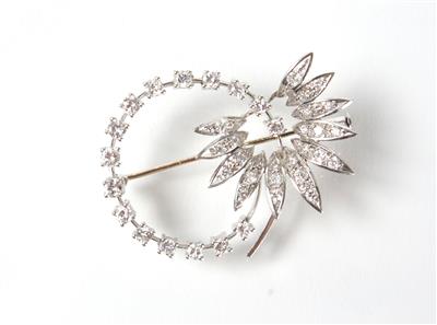 Brillant-Diamantbrosche zus. 0,95 ct - Arte, antiquariato e gioielli