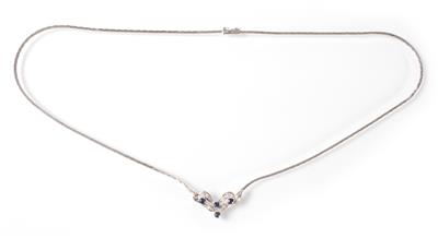 Diamant-Saphircollier - Kunst, Antiquitäten und Schmuck