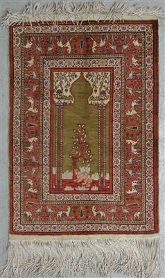Kayseri Seide ca. 58 x 41 cm, Zentralanatolien (Türkei), Mitte 20. Jahrhundert - Kunst, Antiquitäten und Schmuck