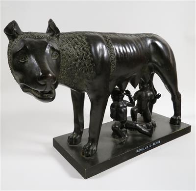 Kapitolinische Wölfin mit Romulus und Remus, Replike, 20. Jahrhundert - Art, antiques and jewellery