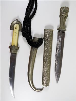 Zwei orientalische Messer, 19. Jahrhundert - Kunst, Antiquitäten und Schmuck