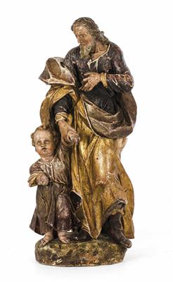 Hl. Josef führt das Jesuskind, Oberösterreich, Ende 17. Jahrhundert, Werkstatt Thomas Schwanthaler - Arte, antiquariato e gioielli