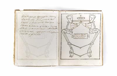 Musterbuch mit Darstellung von 41 Hebelstangentrensen für Pferde schweren Schlages - Art, antiques and jewellery