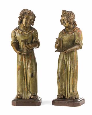 Paar Engel, Deutsch, 1. Hälfte 17. Jahrhundert - Art, antiques and jewellery
