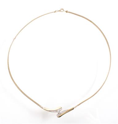 Brillantcollier zus. ca. 0,20 ct - Kunst, Antiquitäten und Schmuck