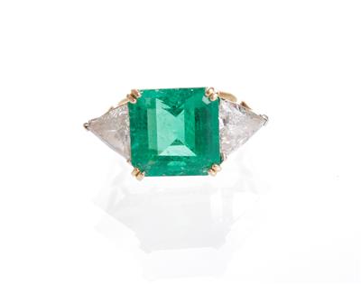 Smaragd Brillant Ring - Arte, antiquariato e gioielli