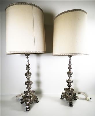 Paar Tischlampen unter Verwendung barocker Altarleuchter - Klenoty, umění a starožitnosti