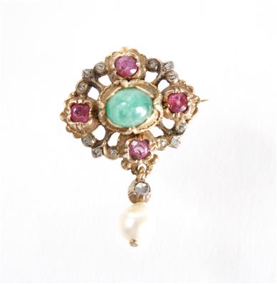 Diamantrautenbrosche - Jewellery, antiques and art