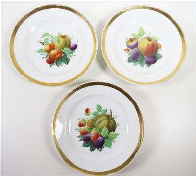 Drei Obstteller, wohl Böhmen um 1900 - Gioielli, arte e antiquariato