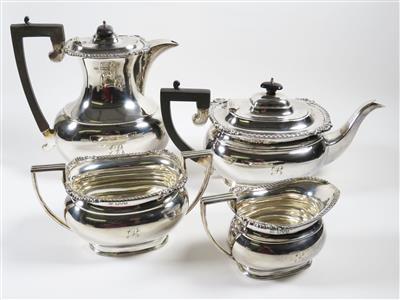 Englisches Tee- bzw. Kaffeegarnitur, Silber, 4 Stück, - Gioielli, arte e antiquariato
