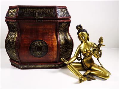 Indische Göttin Tara in Lotushaltung, 20. Jahrhundert - Klenoty, umění a starožitnosti