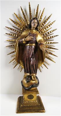 Strahlenkranz-Maria auf Weltkugel - Maria Immaculata, 19. Jahrhundert - Schmuck, Kunst und Antiquitäten
