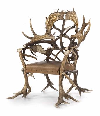 Hirsch- und Damhirsch-Geweih-Fauteuil, 20. Jahrhundert - Gioielli, arte e antiquariato