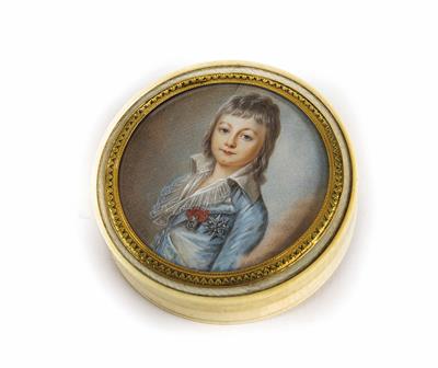 Dose mit Miniaturbildnis, Frankreich vermutlich um 1790/1800 - Jewellery, antiques and art