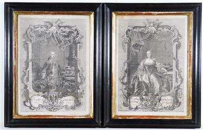 Kaiser Josph II. (1741-1790) und seine 2. Gemahlin Maria Josepha von Bayern (1739-1767) - Klenoty, umění a starožitnosti