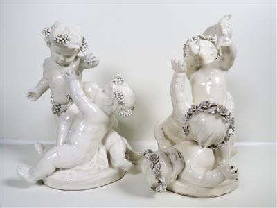 Zwei Figurengruppen "Streitende Putti", Turnay, Belgien Anfang 20. Jahrhundert - Gioielli, arte e antiquariato