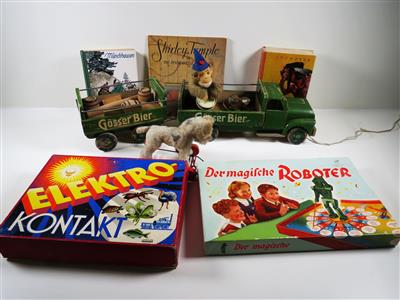 Spielzeug und Konvolut Kinderbücher: - Jewellery, antiques and art
