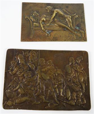 Zwei Bronzeplaketten - Gioielli, arte e antiquariato