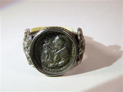 Medaillenring mit Hl. Antonius, 18. Jhdt. - Jewellery, antiques and art