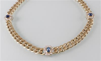 Saphir Brillant Collier zus. ca.2,88 ct - Gioielli, arte e antiquariato