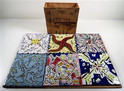 Serie von sechs Keramikfliesen "La Suite Catalane", - Schmuck, Kunst und Antiquitäten