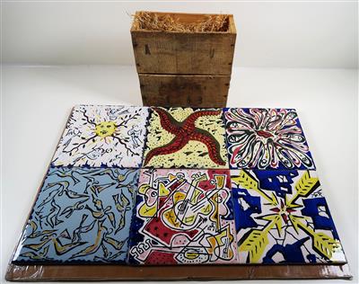 Serie von sechs Keramikfliesen "La Suite Catalane", - Gioielli, arte e antiquariato