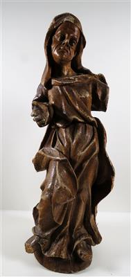 Skulptur, weibliche Heilige, Anna?, alpenländisch, 18. Jhdt. - Klenoty, umění a starožitnosti
