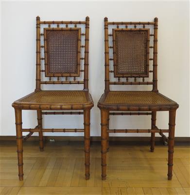 Zwei Bambus-Dekor-Stühle, 19. Jahrhundert - Klenoty, umění a starožitnosti