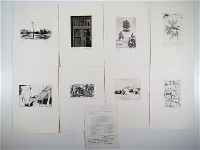 Acht kleine Grafiken einer unbekannten Edition 1977/78 - Schmuck, Kunst und Antiquitäten