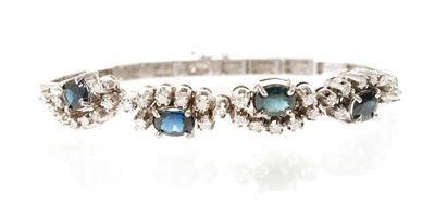 Brillant-Saphirarmband zus. ca. 0,80 ct - Jewellery, antiques and art