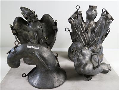 4 Zinn-Marzipanformen, vornehmlich 19. Jahrhundert - Gioielli, arte e antiquariato