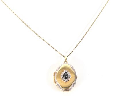 Diamantmedaillon an Venezianerhalskette - Jewellery, antiques and art