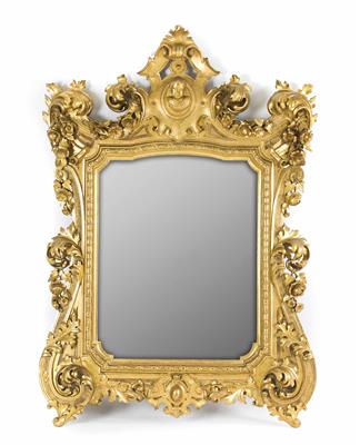 Prächtiger oberitalienischer Salonspiegel im Frühbarockstil, Lombardei/Friaul 19. Jahrhundert - Schmuck, Kunst und Antiquitäten
