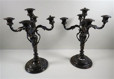 Paar fünfflammige Leuchter im Rokokostil, 20. Jahrhundert - Jewellery, antiques and art