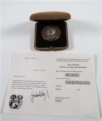 Herbert von Karajan Medaille, HDK - Haus der Kunsteditionen Salzburg 1979 - Jewellery, antiques and art
