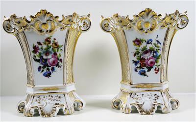 Paar Vasen, Böhmen, 2. Hälfte 19. Jahrhundert - Jewellery, antiques and art