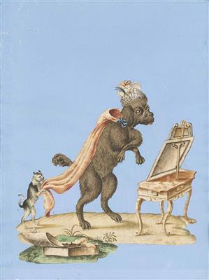 Ironisches Collagenbild, vermutlich Französisch oder Englisch, 1. Hälfte 19. Jahrhundert - Klenoty, umění a starožitnosti