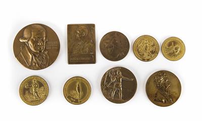 Konvolut von neun Bronze-Medaillen, Ende 19./Anfang 20. Jahrhundert - Schmuck, Kunst & Antiquitäten